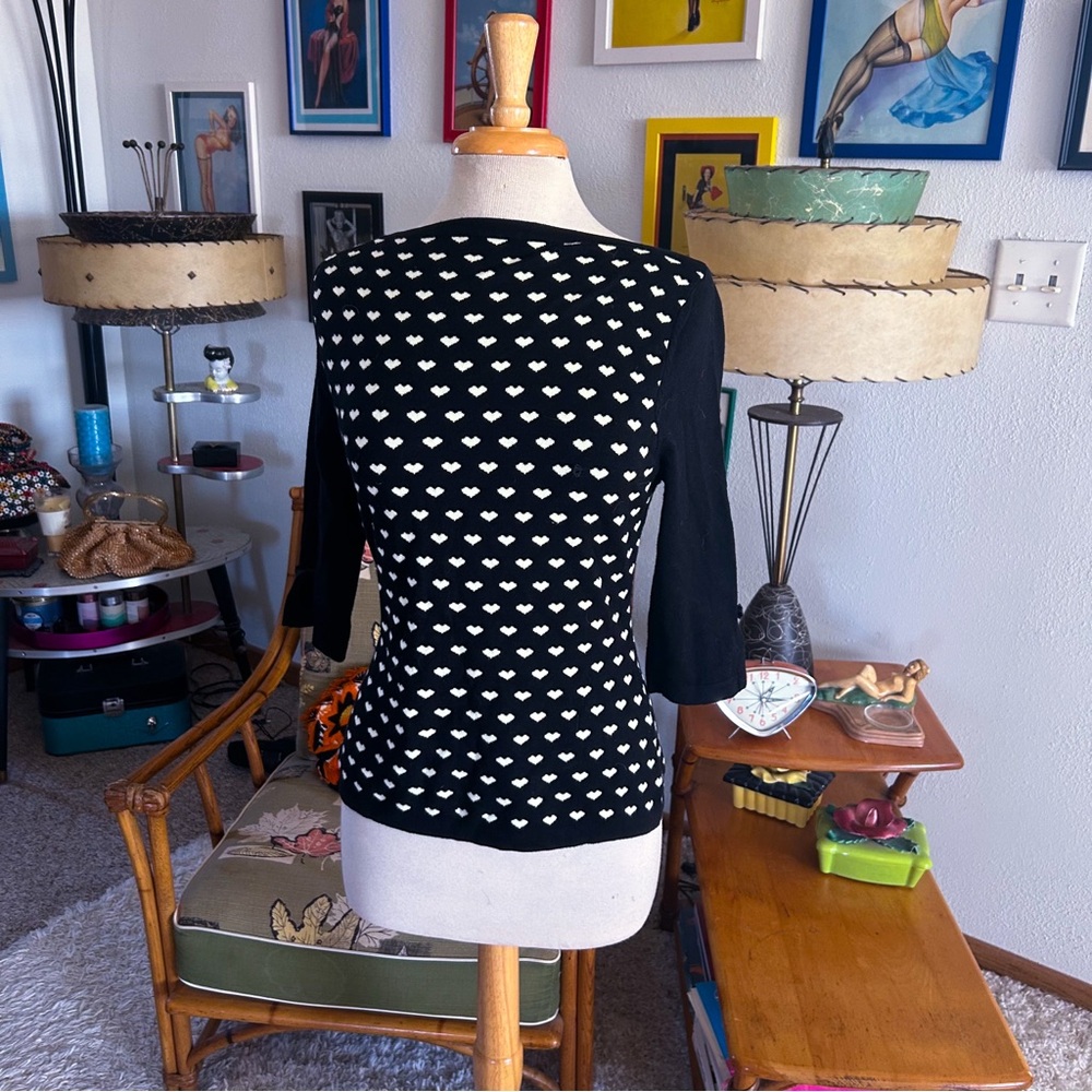 Retro Sweater | 40s Style Pullover | Novelty Heart Print | M L | Banned Apparel